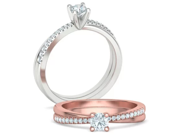 Solitaire Promise Ring French Pave Setting