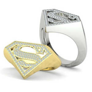 Superman Diamond Signet Ring