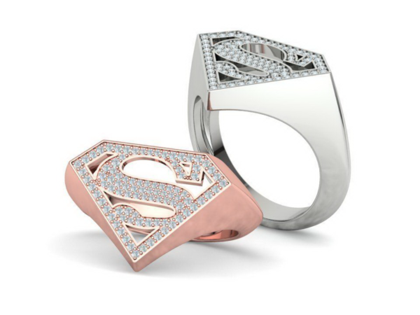 Superman Diamond Signet Ring