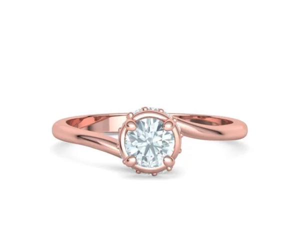 Twisted Diamond Solitaire Engagement Ring