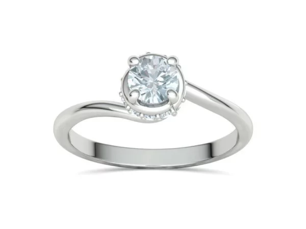 Twisted Diamond Solitaire Engagement Ring