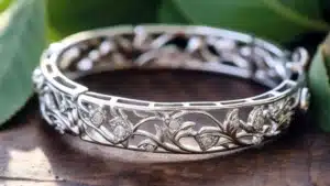 wearing silver jewelry