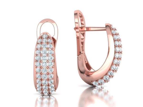 Elegant Bespoke Huggie Earrings Diamond, featuring sparkling, ethically sourced diamonds meticulously set in a snug, circular design, perfect for both formal and casual wear.