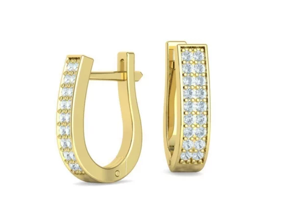 Elegant Huggie Diamond Earrings with sparkling stones set in a snug, circular design, shining brightly against a plush, velvet background.