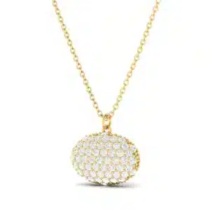 Oval Pave Cocktail Stud Pendant with sparkling diamonds set in a pave design, showcasing brilliance and luxury. wholesale silver jewellery