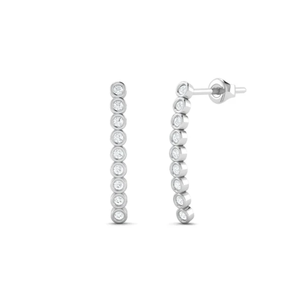 Exquisite Half-Eternity Pave Stud Earrings, featuring a row of sparkling stones set in a sophisticated design, embodying elegance and timeless beauty.