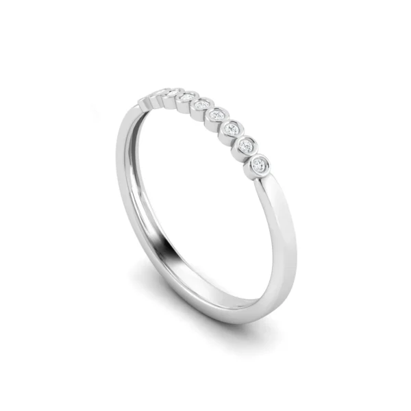 Stunning Half-Eternity Pave Ring, featuring a band half-encrusted with sparkling stones in a pave setting, symbolizing enduring love and elegance."