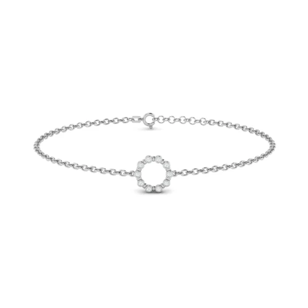 Stylish and elegant Circular Pave Bracelet With Stones, featuring a seamless ring of glittering pave-set stones, perfect for adding a touch of glamour.