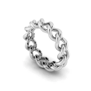 Close-up image of a gold and silver Chunky Chain Link Ring showing detailed craftsmanship and polished finish.