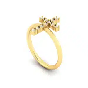 Pave Cross Cluster Ring featuring close-set diamonds on a cross design, crafted in high-quality gold or silver band.