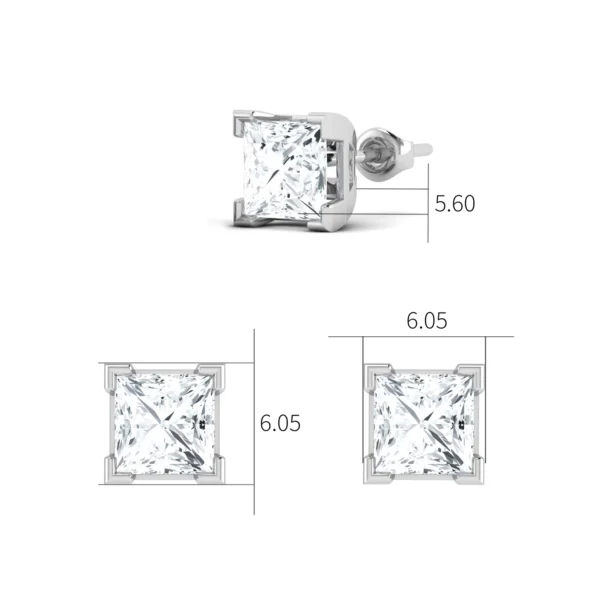 Elevate your style with our Princess Cut Solitaire Stud Earrings. Perfect for any occasion, these classic and elegant earrings are designed to dazzle and charm. Shop now to discover the luxury and simplicity of true elegance.