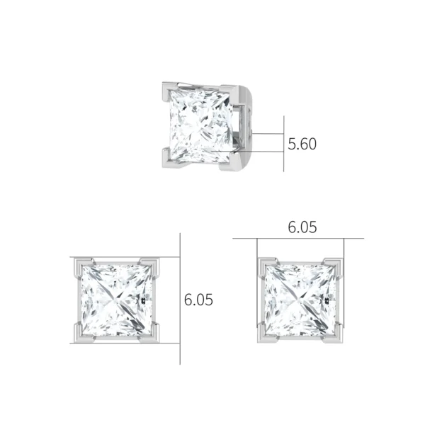 "Princess Cut Solitaire Pendant featuring a single princess cut diamond in a sleek gold or silver setting, radiating sophistication and elegance.