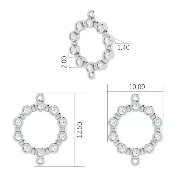 Stylish and elegant Circular Pave Bracelet With Stones, featuring a seamless ring of glittering pave-set stones, perfect for adding a touch of glamour.