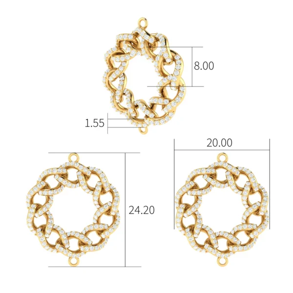 A pave diamond Cuban link bracelet in gold, displaying intricately set diamonds that sparkle brilliantly, positioned elegantly on a plush velvet surface.