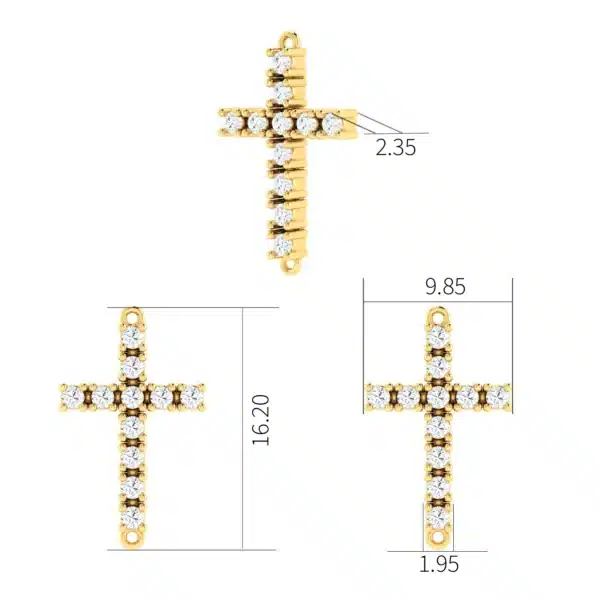 Pave Cross Cluster Bracelet with sparkling diamonds set in a delicate gold or silver chain, showcasing intricate cross designs.