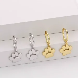 Golden Pet Paw Earrings